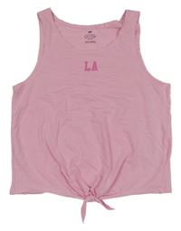 Ružový crop top s písmeny H&M