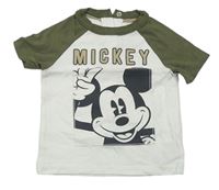 Bílo-khaki tričko s Mickeym zn. C&A