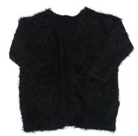 Černý chlupatý svetrový cardigan H&M