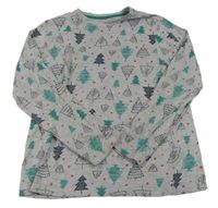 Šedé pyžamové triko se stromky Primark