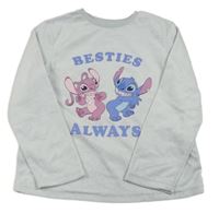 Svetlosivé melírované plyšové tričko so Stitchem Disney