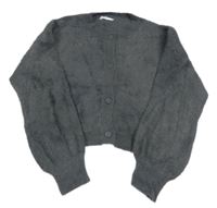 Tmavosivý chlpatý prepínaci crop sveter Matalan