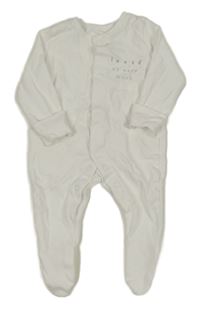 Biely overal s nápismi