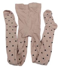 Svetloružové pančuchy so srdiečkami H&M