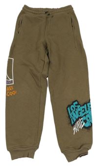 Hnědé tepláky s potiskem Zara