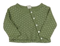 Zelené vzorované žebrované propínací triko shein