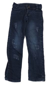 Tmavomodré skinny rifle 