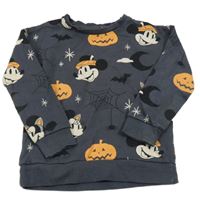 Tmavosivá mikina s Mickeym a dýněmi George