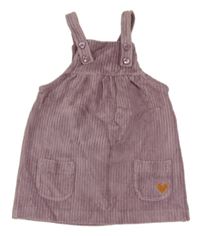 Lila rebrované zamatové na traké šaty S. Oliver