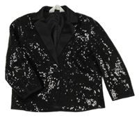 Čierne flitrové podšité sako H&M