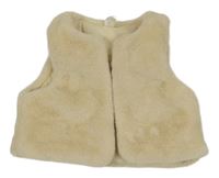 Svetlobéžová plyšová podšitá crop vesta