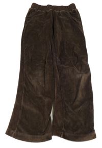 Hnedé zamatové tepláky Zara