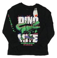 Nové - černé triko s nápisem a dinem Primark