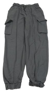 Tmavošedé cuff tepláky s kapsami Zara