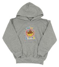 Sivá melírovaná mikina s HejHafí! a kapucňou