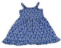 Modro-biele vzorované ľahké šaty s volánikom Next