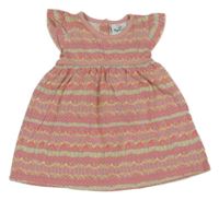 Ružovo-žlté vzorované šaty Topomini