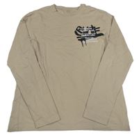 Béžové triko s nápisem C&A