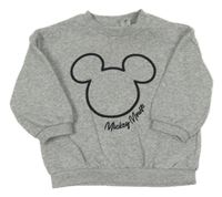 Šedá melírovaná mikina s Mickeym 