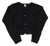 Čierny chlpatý prepínaci crop sveter C&A