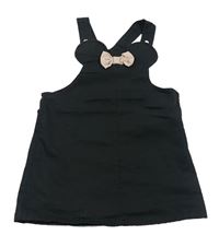 Antracitové lehké riflové laclové šaty s mašlí H&M