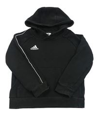Černá mikina s logem a kapucí Adidas