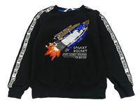 Čierna mikina s nápismi a raketou H&M