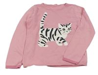 Ružový sveter s mačičkou H&M