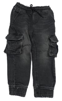 Šedé teplákové cargo cuff rifle Denim Co.