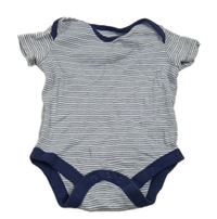 Bielo-tmavomodré pruhované body F&F