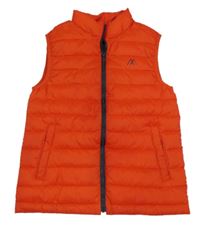 Červená šušťáková zateplená vesta s nápisom Mayoral