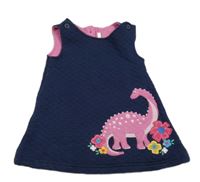 Tmavomodré šaty s dinosaurem Jojo Maman Bébé
