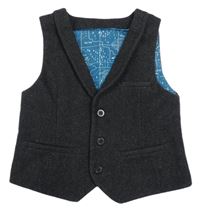 Tmavosivá vlnená podšitá vesta M&S