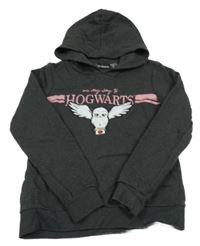 Tmavošedá mikina s Hedvikou a kapucí - Harry Potter