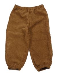 Hnedé rebrované nohavice Shein