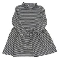 Čierno-biele pruhované šaty s rolákom H&M