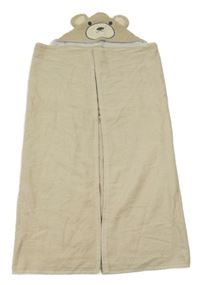 Béžová froté osuška s kapucí - medvěd Primark