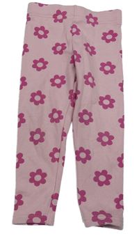 Ružové kvetované zateplené legíny Primark