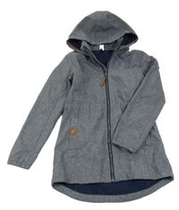 Tmavomodrá melírovaná softshellová parka s kapucí Yigga