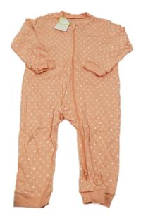 Nové - Ružový overal so srdiečkami