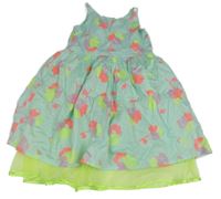 Světlemodro-barevné květované šaty 