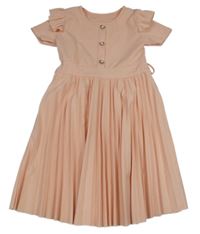 Světlerůžové šaty s gombíky 