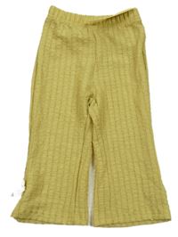 Nové - Olivové rebrované ľahké nohavice Shein