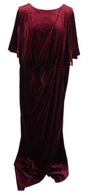 Nové - Dámské vínové sametové dlouhé šaty Shein 