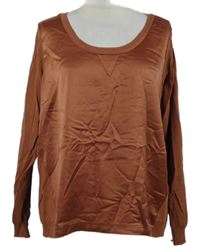 Dámský skořicový lehký svetr se saténovým PD Next 