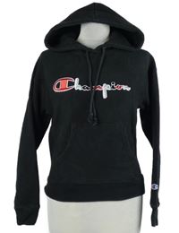 Dámská černá mikina s logem a kapucí Champion