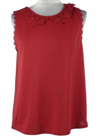 Dámska červená blúzka s čipkou Topshop