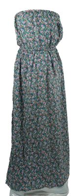 Dámské modro-barevné kytičkované dlouhé šaty New Look 