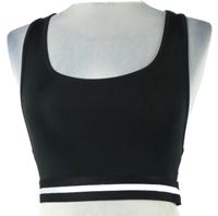 Dámský černý sportovní crop top s pruhem Select 