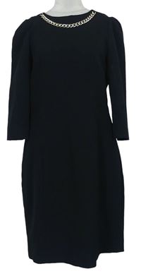 Dámske čierne šaty s retiazkou H&M